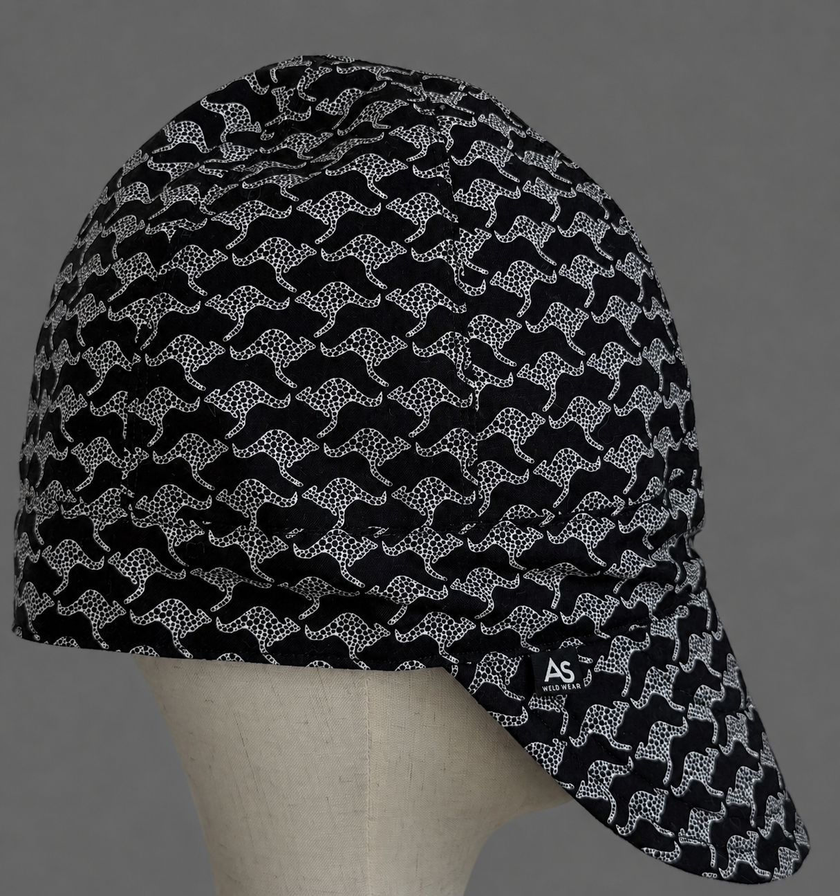 Black & White Kangaroo Welding Cap